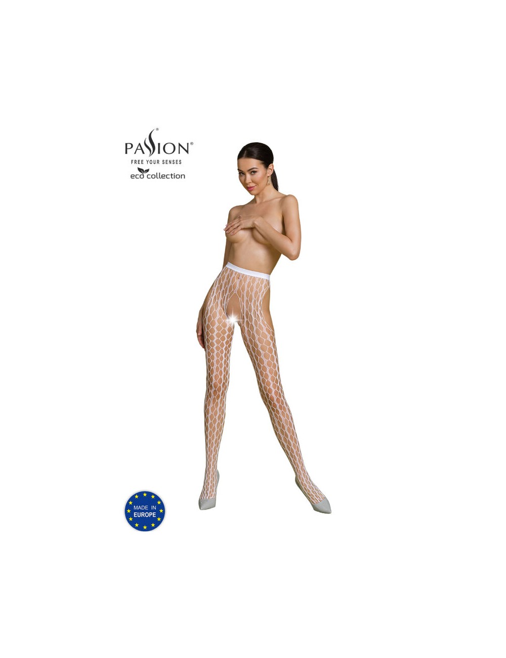 PASSION - COLLEZIONE ECO BODYSTOCKING ECO S007 BIANCO