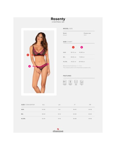 OBSESSIVE - ROSENTY SET DUE PEZZI XS/S
