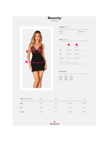 OBSESSIVE - CHEMISE ROSENTY E TANGA M/L