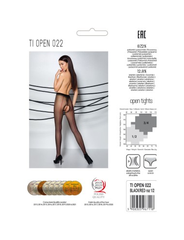 PASSION - TIOPEN 022 COLLANT NERO/ROSSO 1/2 20 DEN