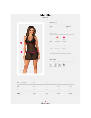 OBSESSIVE - CHEMISE MEDILLA E TANGA XL/XXL