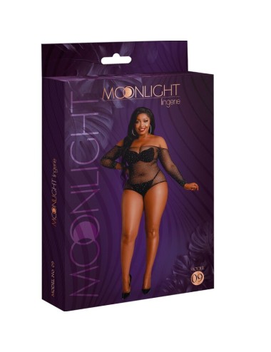 MOONLIGHT - BODY MANICA LUNGA MODELLO 9 NERO LUCIDO TAGLIA PLUS