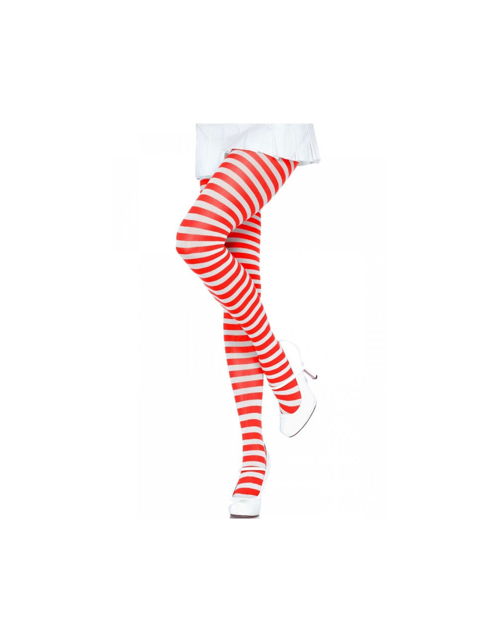 LEG AVENUE - COLLANT A RIGHE BIANCO/ROSSO LEG AVENUE - COLLANT A RIGHE BIANCO/ROSSO