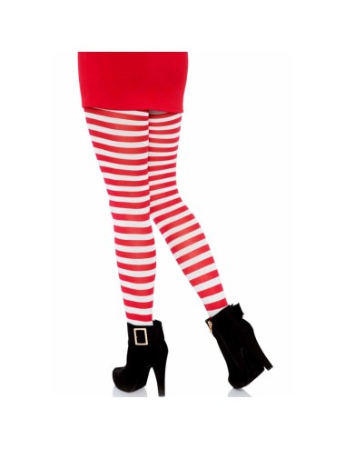 LEG AVENUE - COLLANT A RIGHE BIANCO/ROSSO