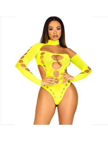 LEG AVENUE - BODY SENZA CUCITURE CON PERIZOMA GIALLO