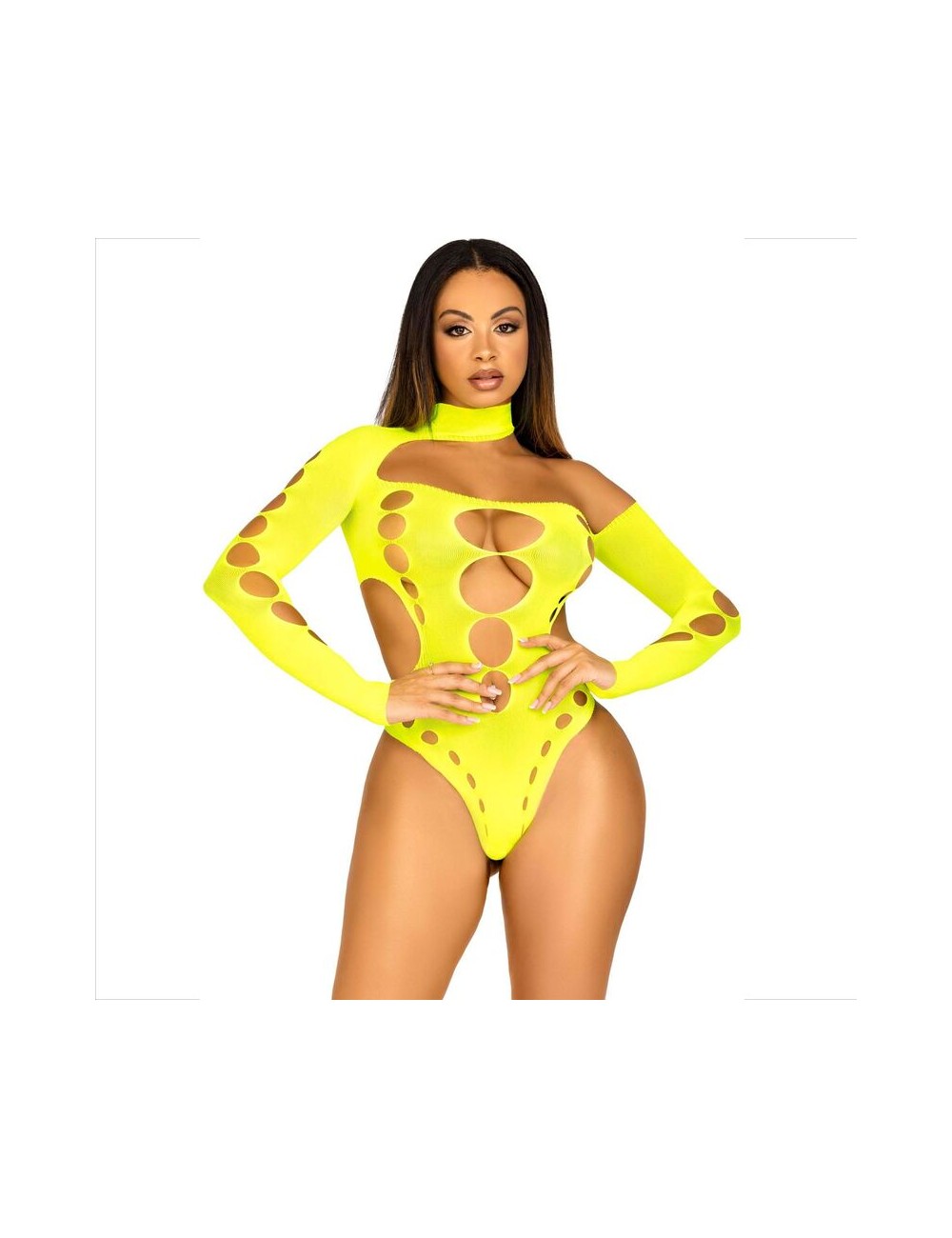 LEG AVENUE - BODY SENZA CUCITURE CON PERIZOMA GIALLO LEG AVENUE - BODY SENZA CUCITURE CON PERIZOMA GIALLO