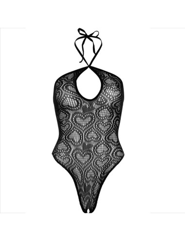 LEG AVENUE - CORPO SENZA CUCITURE CON COLLO ALLACQUA NERO