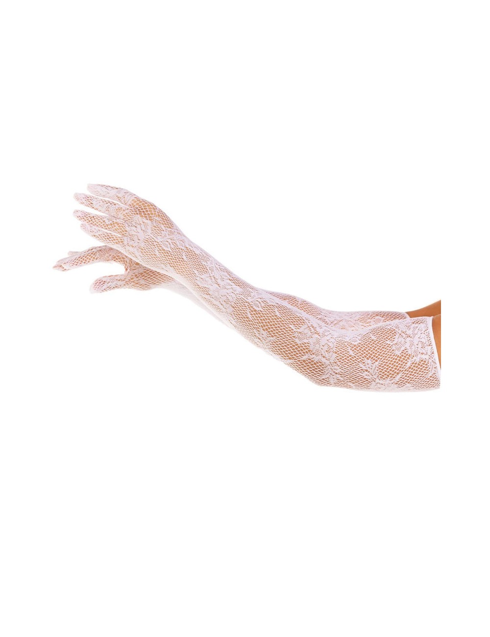LEG AVENUE - GUANTI FLOREALI ROSSI BIANCHI