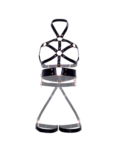 LEG AVENUE - IMBRACATURA VEGAN IN PELLE NERA S