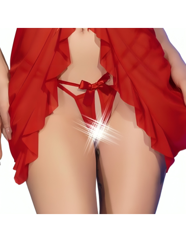 CHILIROSE - CR 4696 BABYDOLL E PERIZOMA SENZA CAVALLO ROSSO L/XL