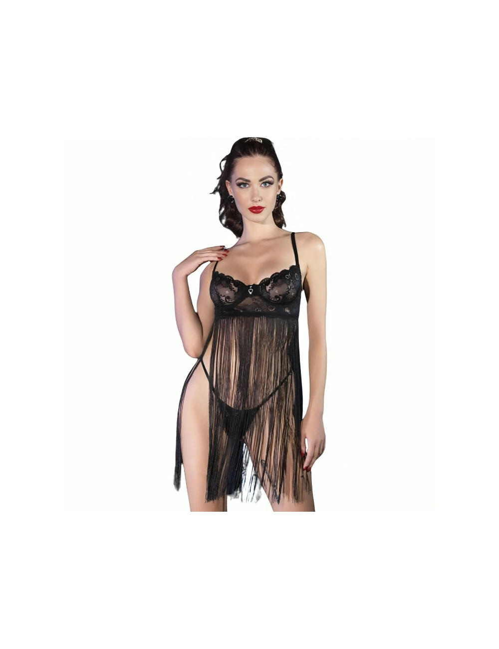 CHILIROSE - CR 4496 BABYDOLL NERO L/XL CHILIROSE - CR 4496 BABYDOLL NERO L/XL