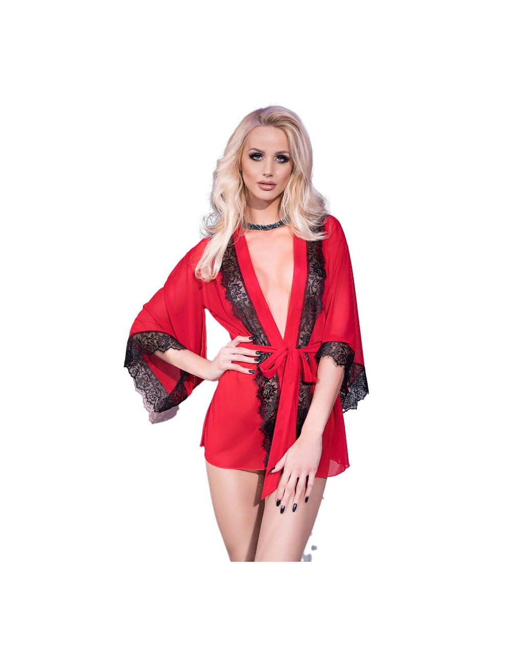 CHILIROSE - CR 4113 PEGNOIR ROSSO L/XL CHILIROSE - CR 4113 PEGNOIR ROSSO L/XL