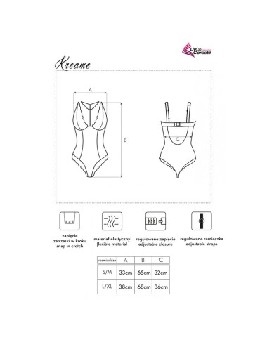 LIVCO CORSETTI FASHION - KREAME LC 90546 BODY NERO L/XL