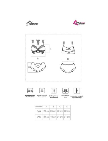 LIVCO CORSETTI FASHION - PALMENOM LC 90614 REGGISENO + SLIP NERO L/XL