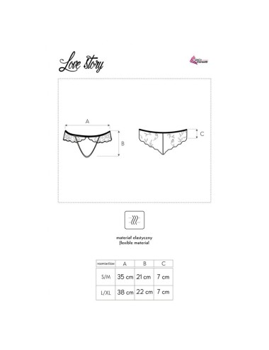 LIVCO CORSETTI FASHION - LOVE STORY LC 90679 PANTY CROTCHLESS NERO L/XL