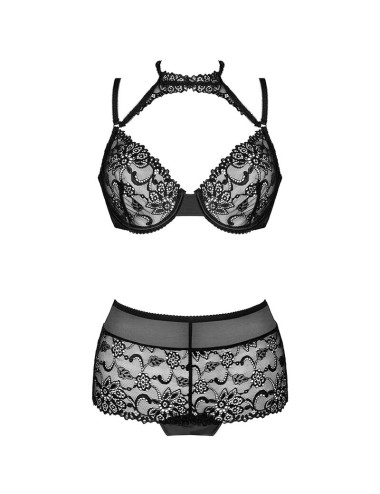 LIVCO CORSETTI FASHION - LINERA FOR THE SENSES COLLEZIONE BRA + PANTY NERO L/XL