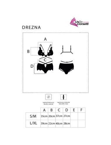 LIVCO CORSETTI FASHION - DREZNA LC 90733 REGGISENO + SLIP NERO