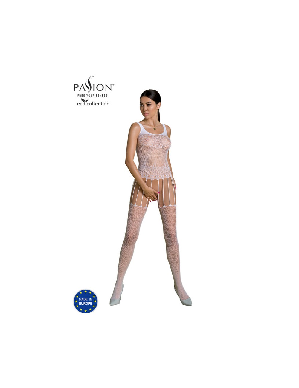 PASSION - COLLEZIONE ECO BODYSTOCKING ECO BS001 BIANCO