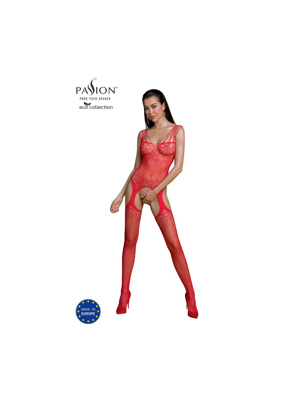 PASSION - COLLEZIONE ECO BODYSTOCKING ECO BS004 ROSSO