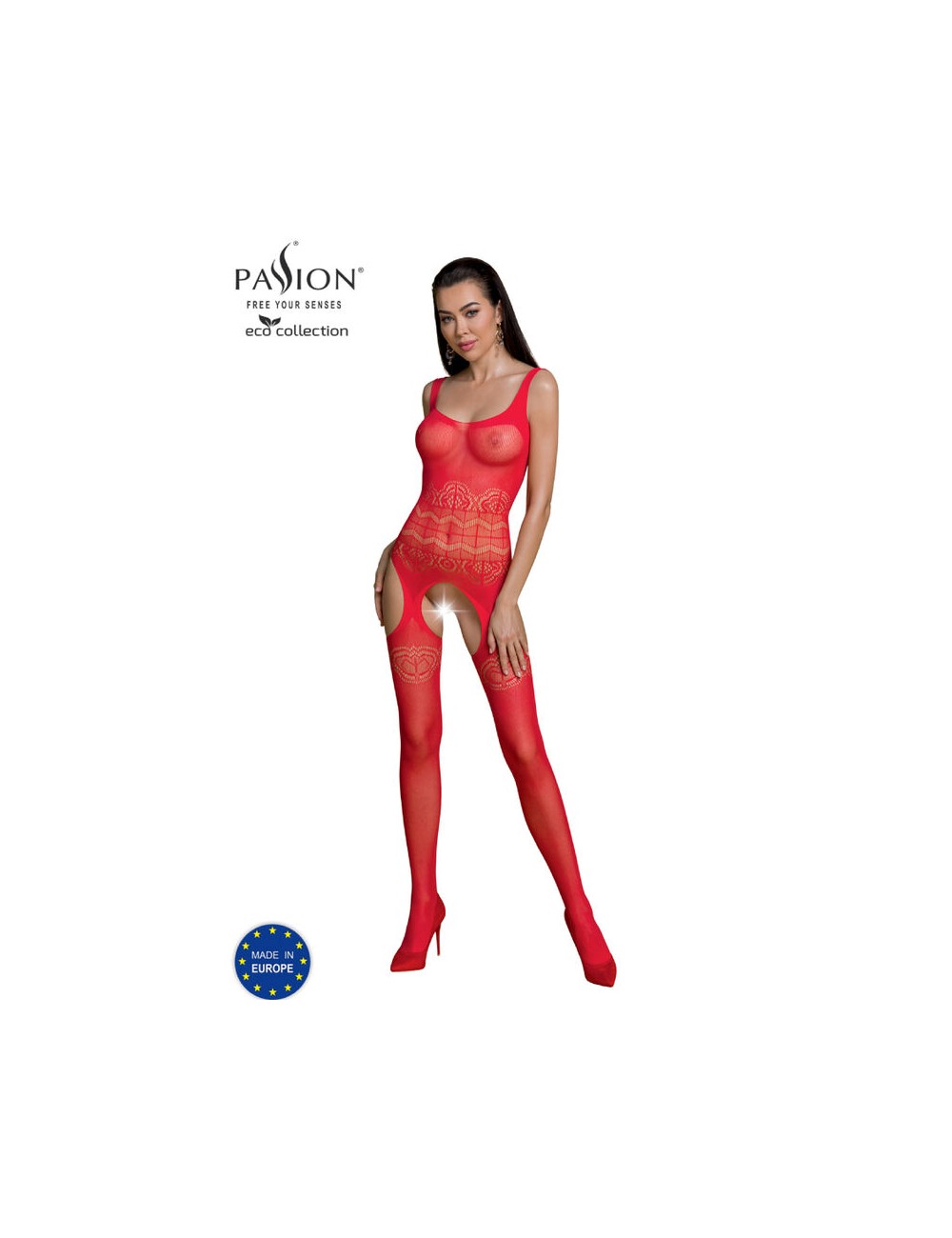 PASSION - COLLEZIONE ECO BODYSTOCKING ECO BS005 ROSSO PASSION - COLLEZIONE ECO BODYSTOCKING ECO BS005 ROSSO