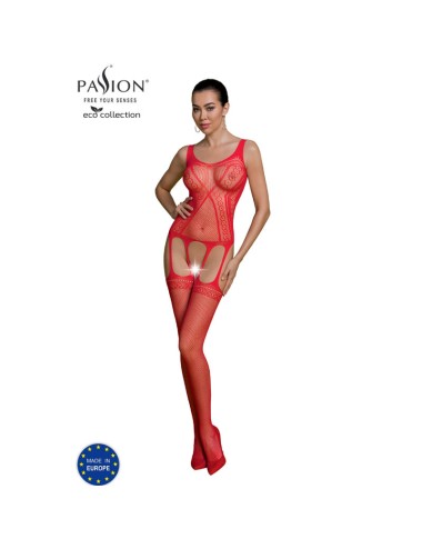 PASSION - COLLEZIONE ECO BODYSTOCKING ECO BS007 ROSSO