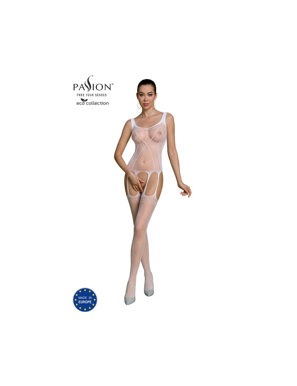 PASSION - COLLEZIONE ECO BODYSTOCKING ECO BS007 BIANCO