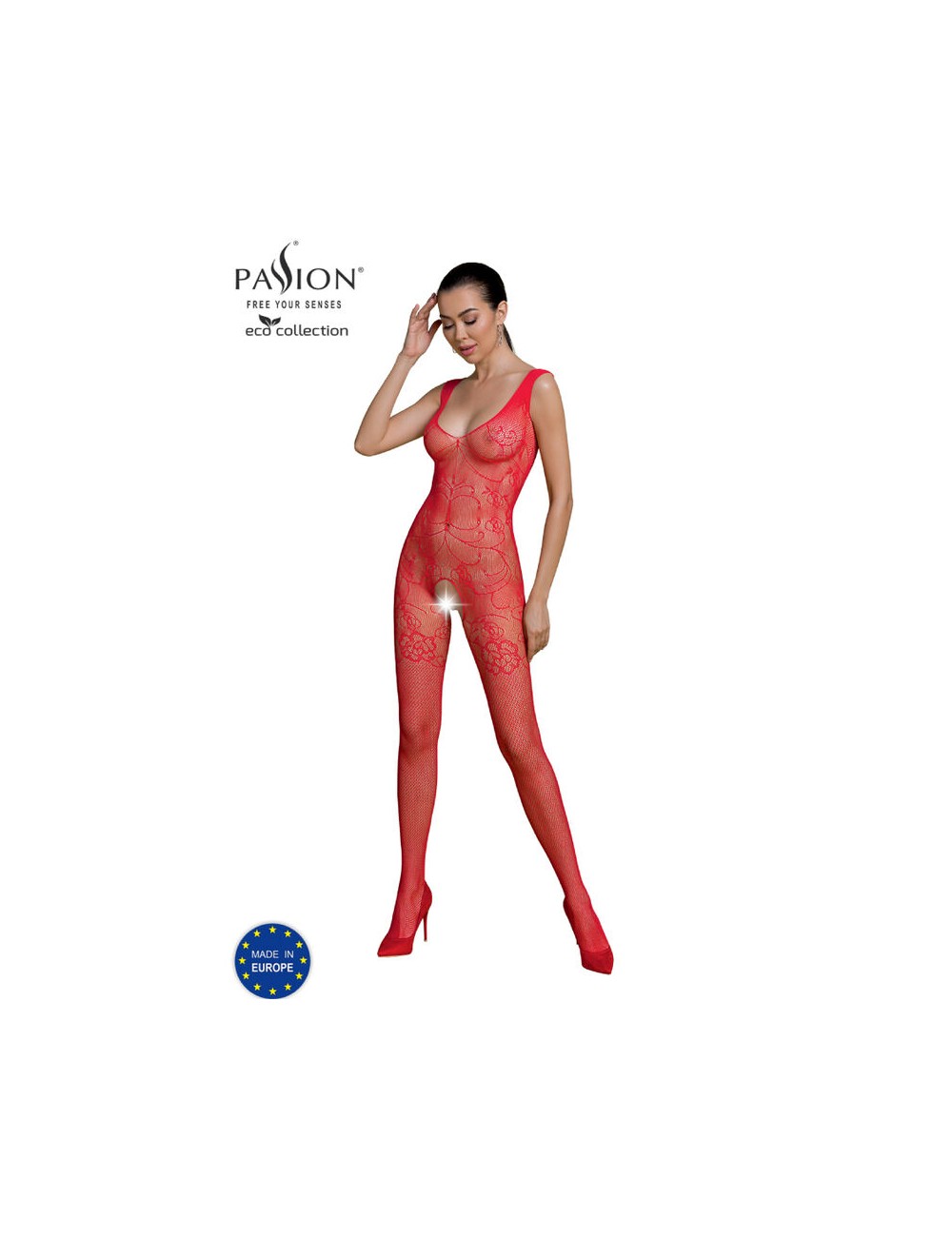 PASSION - COLLEZIONE ECO BODYSTOCKING ECO BS012 ROSSO