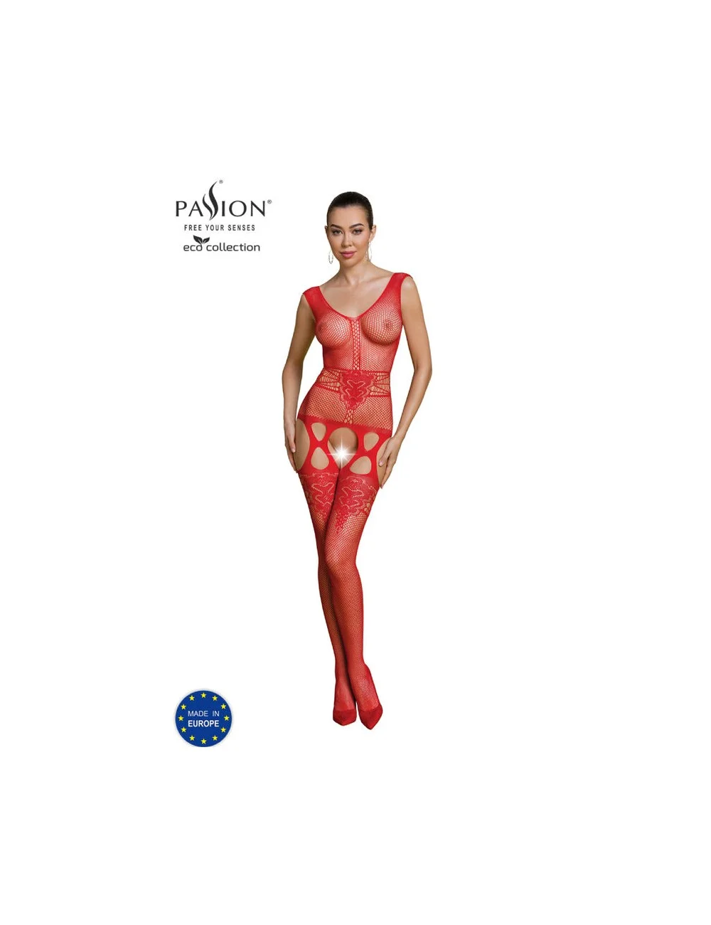PASSION - COLLEZIONE ECO BODYSTOCKING ECO BS014 ROSSO