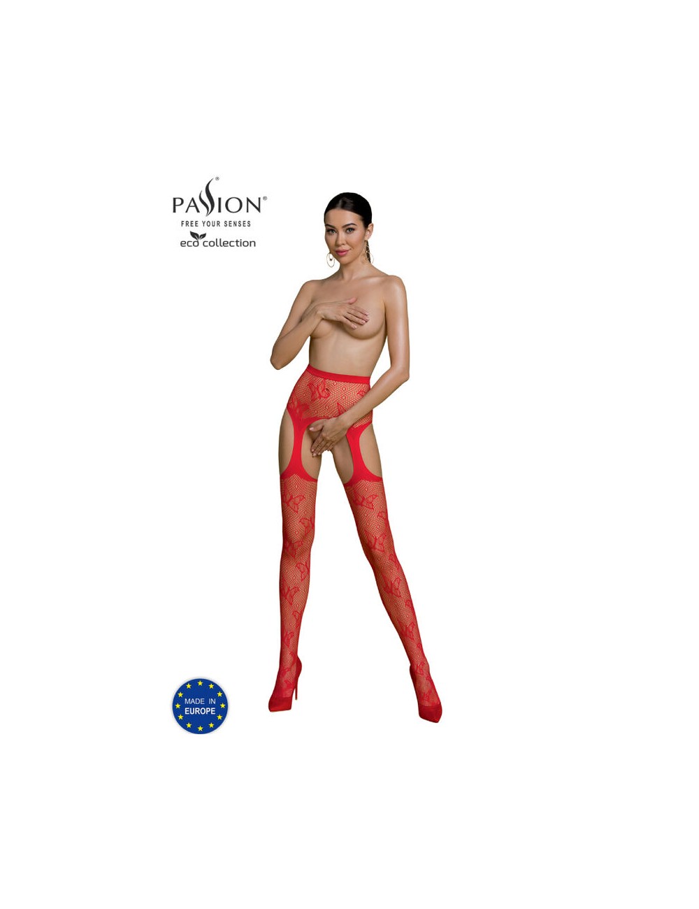 PASSION - COLLEZIONE ECO BODYSTOCKING ECO S001 ROSSO