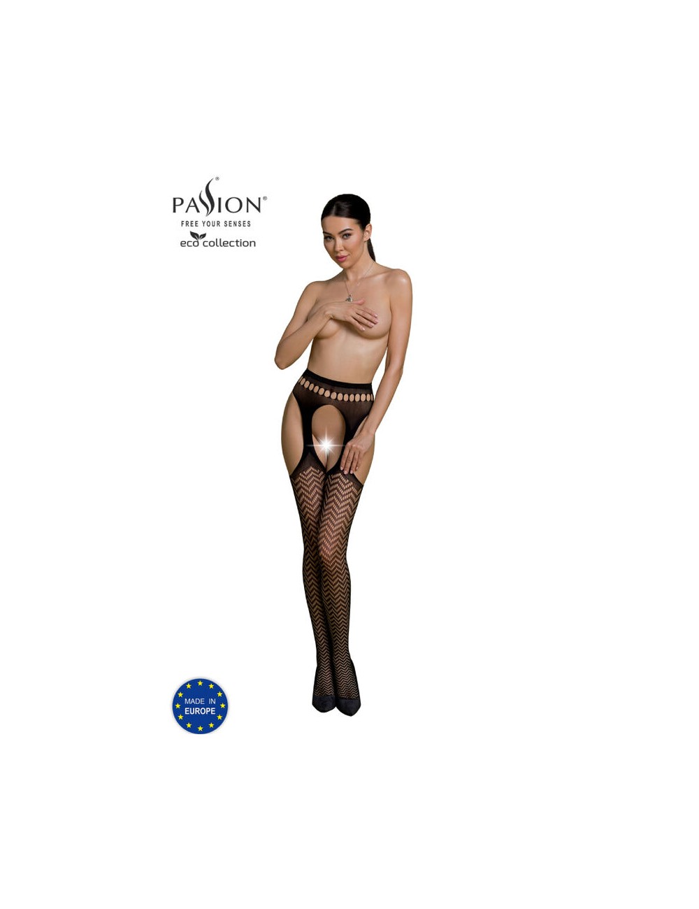 PASSION - COLLEZIONE ECO BODYSTOCKING ECO S002 NERO