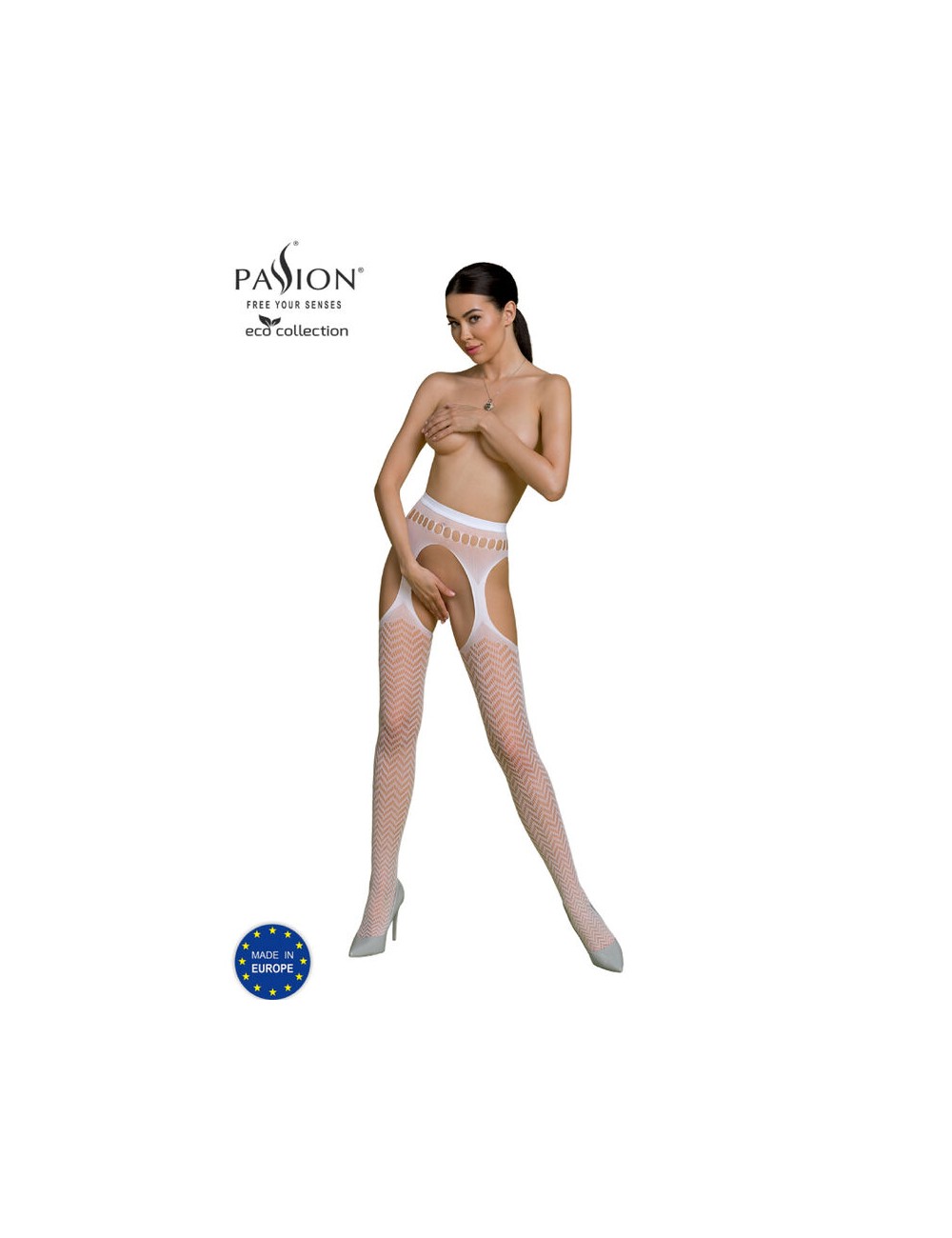 PASSION - COLLEZIONE ECO BODYSTOCKING ECO S002 BIANCO