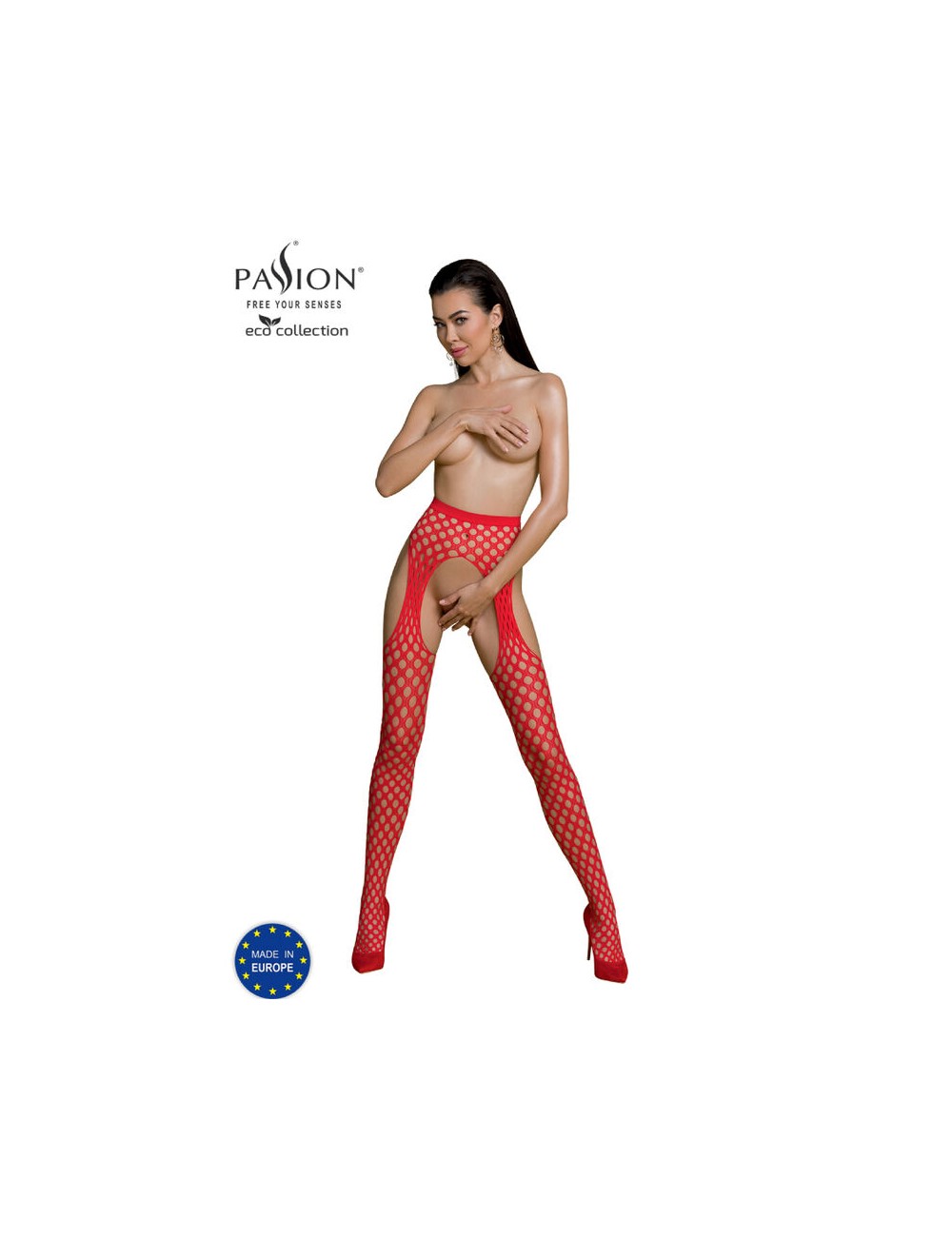 PASSION - COLLEZIONE ECO BODYSTOCKING ECO S003 ROSSO