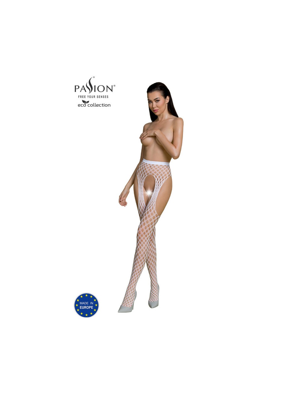 PASSION - COLLEZIONE ECO BODYSTOCKING ECO S003 BIANCO