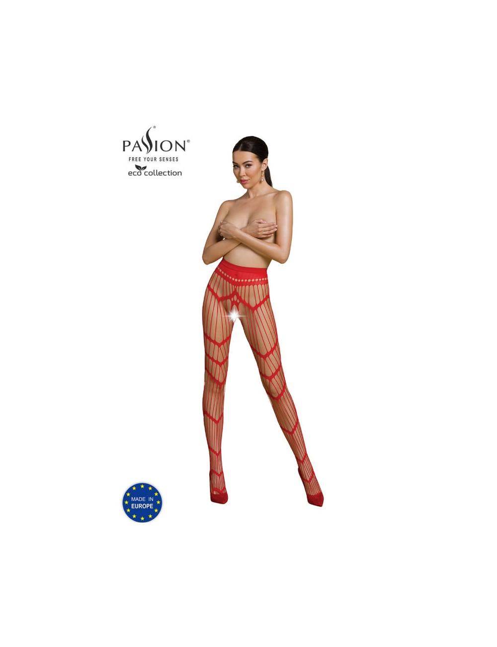 PASSION - COLLEZIONE ECO BODYSTOCKING ECO S006 ROSSO PASSION - COLLEZIONE ECO BODYSTOCKING ECO S006 ROSSO
