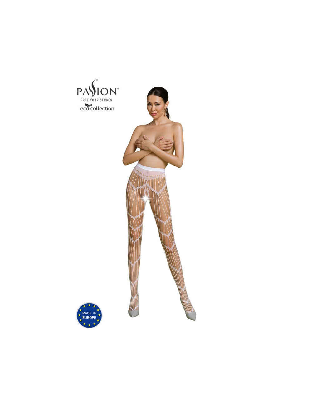 PASSION - COLLEZIONE ECO BODYSTOCKING ECO S006 BIANCO