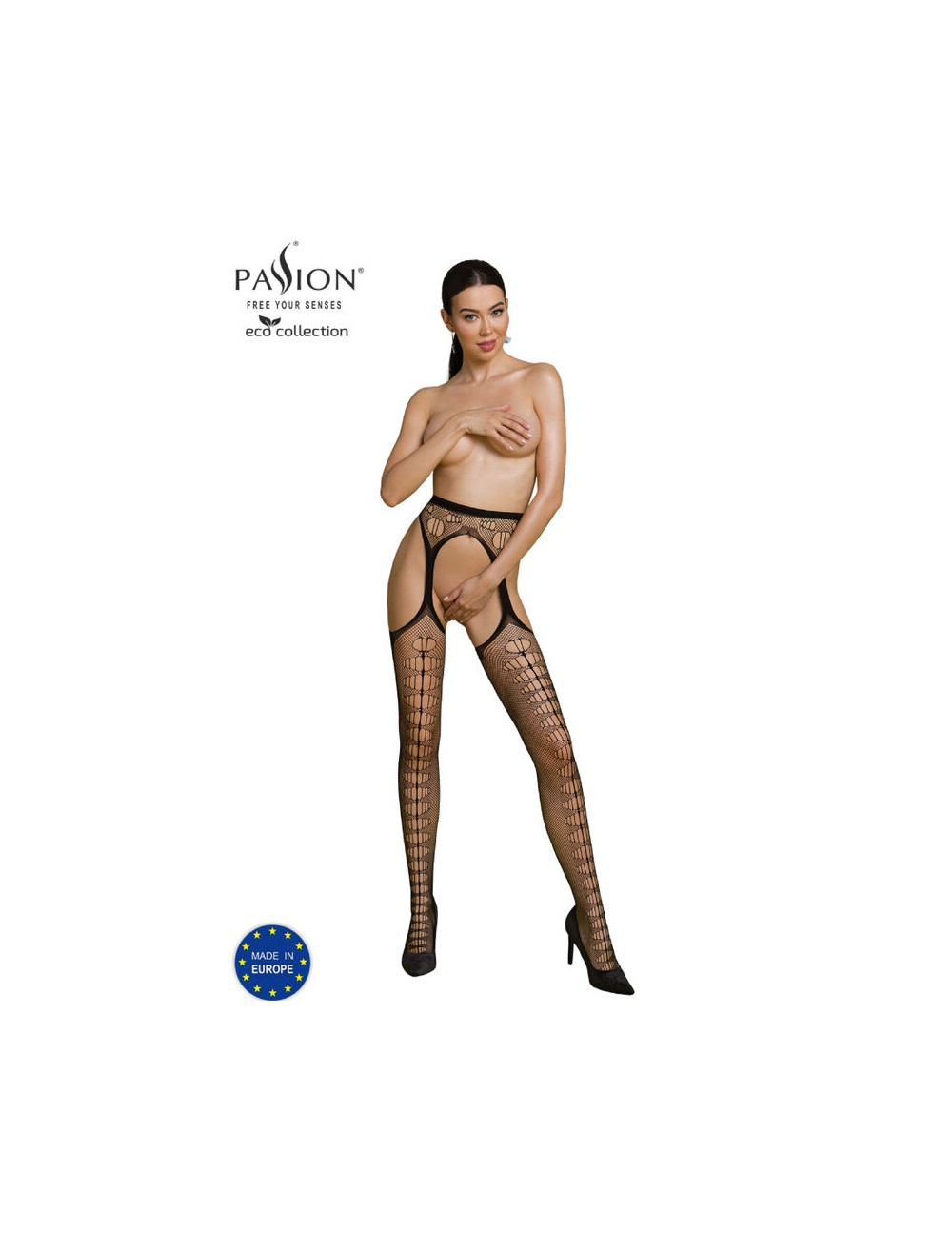 PASSION - COLLEZIONE ECO BODYSTOCKING ECO S008 NERO