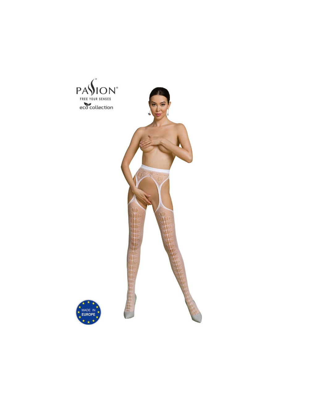 PASSION - COLLEZIONE ECO BODYSTOCKING ECO S008 BIANCO