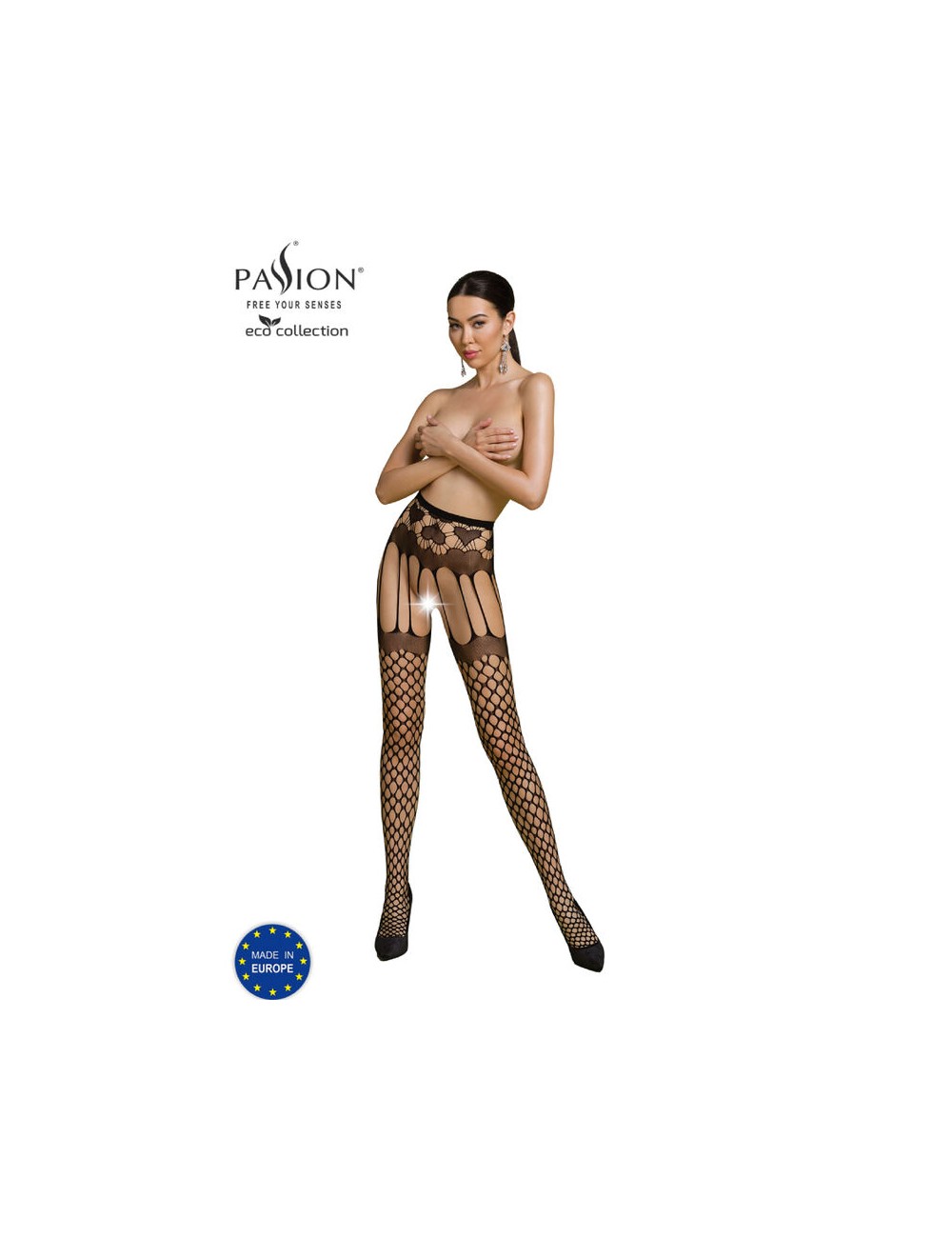 PASSION - COLLEZIONE ECO BODYSTOCKING ECO S009 NERO