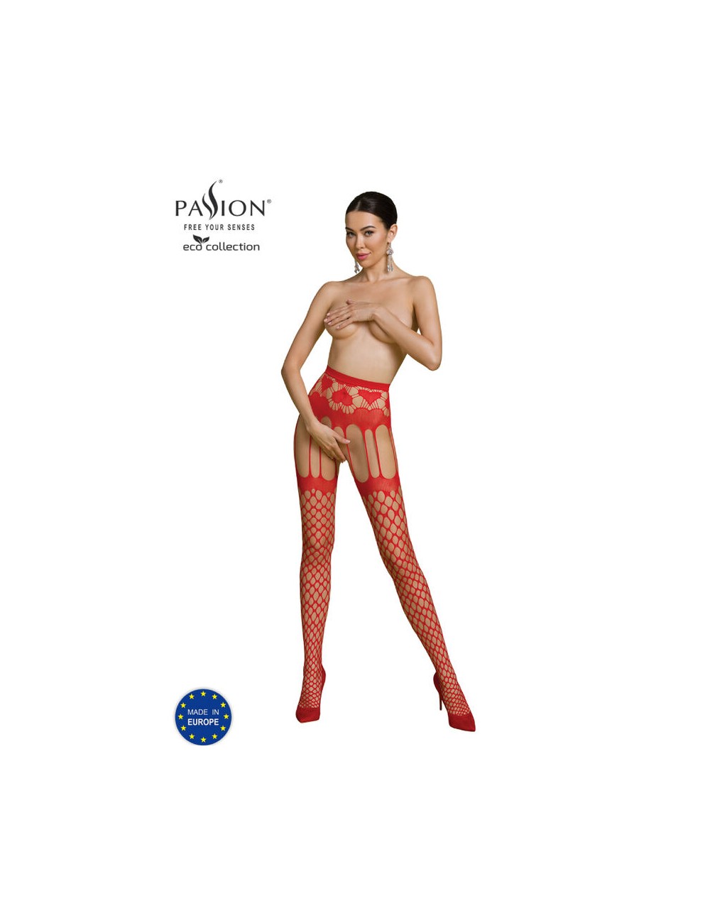 PASSION - COLLEZIONE ECO BODYSTOCKING ECO S009 ROSSO PASSION - COLLEZIONE ECO BODYSTOCKING ECO S009 ROSSO