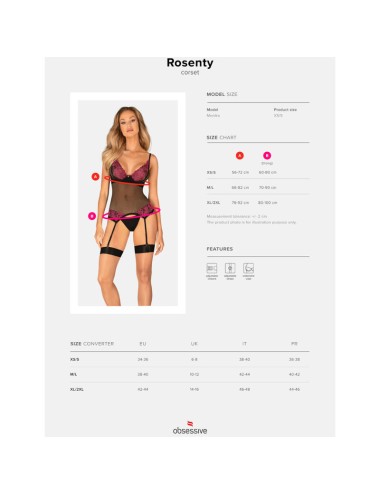 OBSESSIVE - CORSETTO ROSENTY XL/XXL