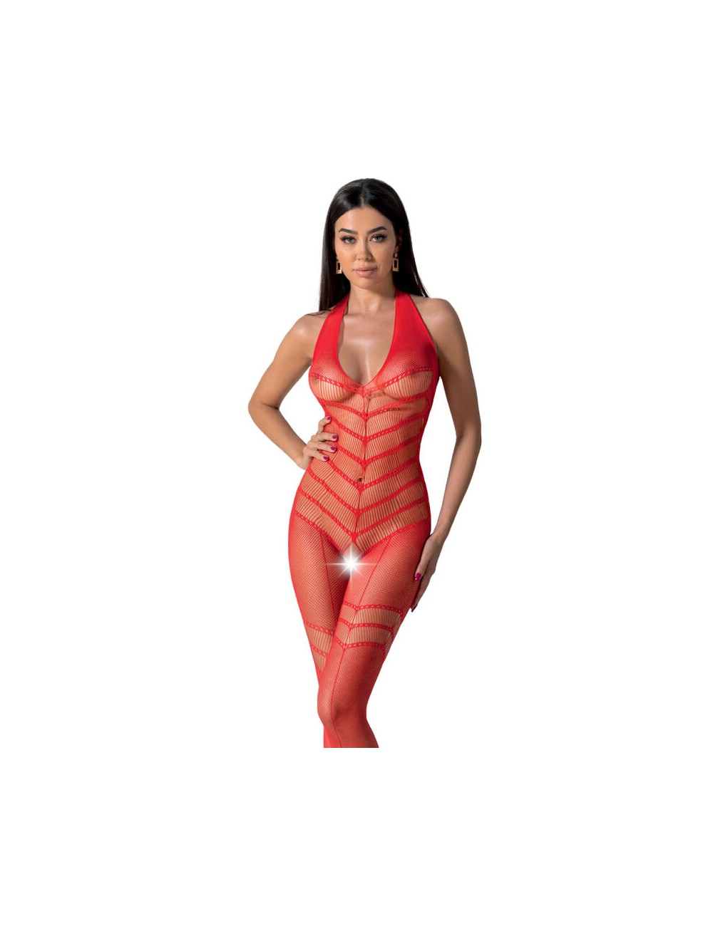 PASSION - BODYSTOCKING BS100 ROSSO TAGLIA UNICA