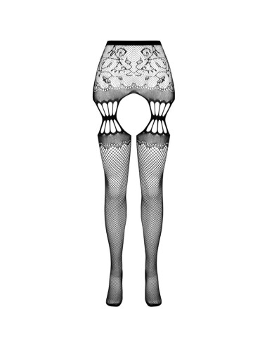 PASSION - S027 COLLANT NERO CON GIARRETTIERA TAGLIA UNICA