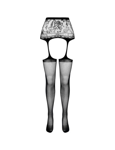 PASSION - S028 COLLANT NERO CON GIARRETTIERA TAGLIA UNICA