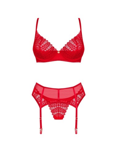 OBSESSIVE - INGRIDIA SET TRE PEZZI ROSSO XS/S