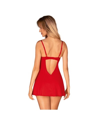 OBSESSIVE - INGRIDIA CHEMISE & TANGA ROSSO XS/S