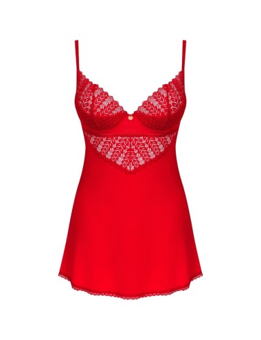 OBSESSIVE - INGRIDIA CHEMISE & TANGA ROSSO XS/S