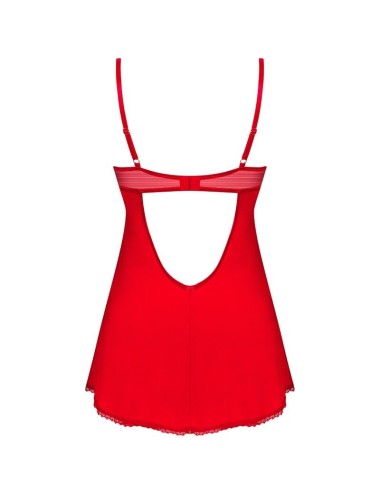 OBSESSIVE - INGRIDIA CHEMISE & TANGA ROSSO XS/S