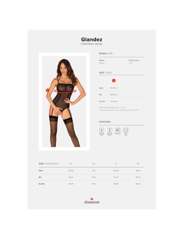OBSESSIVE - GLANDEZ TEDDY CROTCHLESS XL/XXL