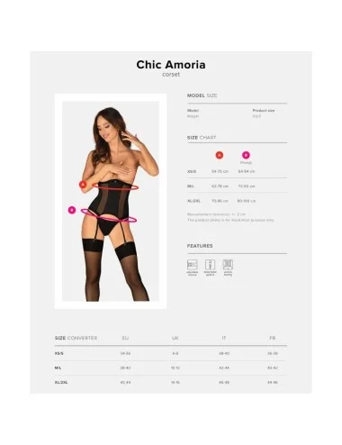 OBSESSIVE - CORSETTO CHIC AMORIA E TANGA XS/S