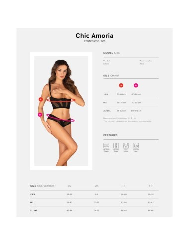 OBSESSIVE - CHIC AMORIA SET 2 PEZZI CUPLESS XL/XXL